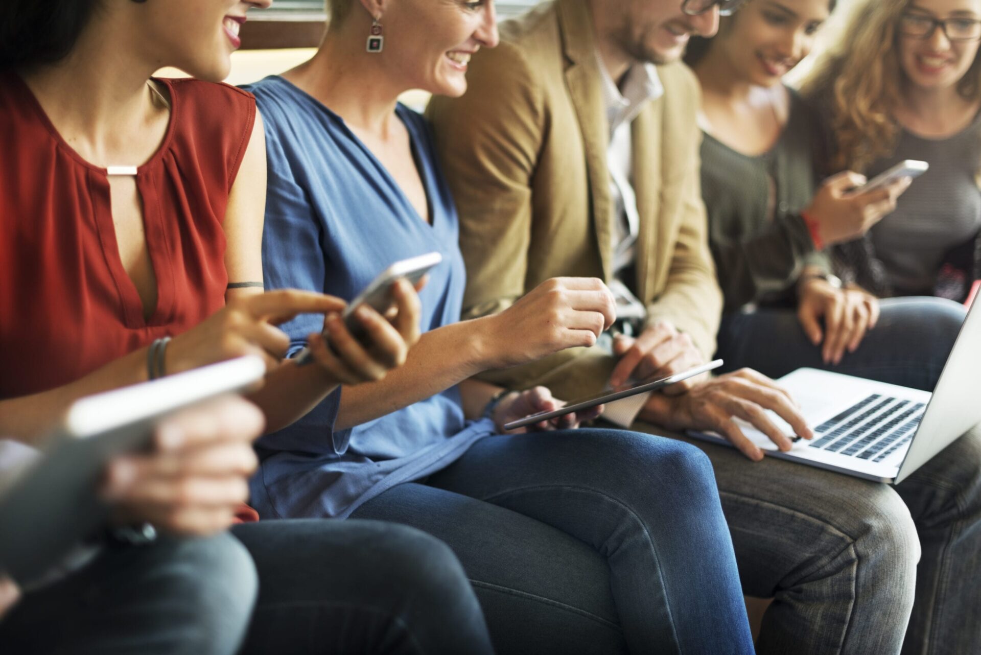 Diverse People Electronic Devices Connection Concept